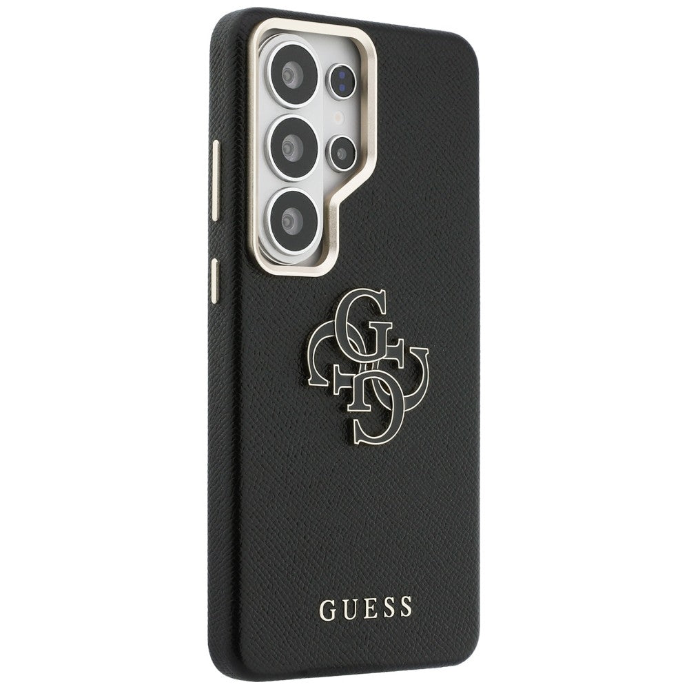 Hülle für Samsung Galaxy S26 Ultra S948, Guess, 4G Grained Big and Classic Logo, Schwarz