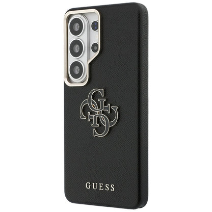Hülle für Samsung Galaxy S26 Ultra S948, Guess, 4G Grained Big and Classic Logo, Schwarz