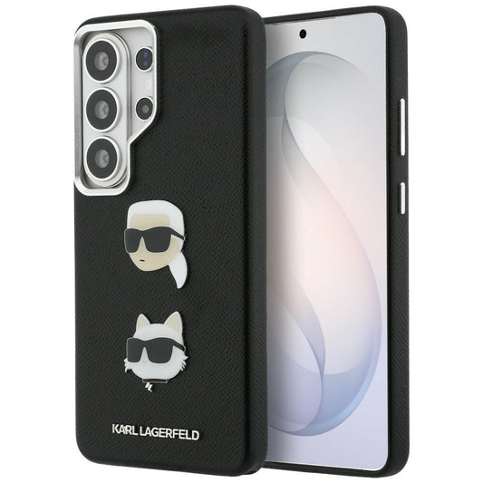 Hoes voor Samsung Galaxy S26 Ultra S948, Karl Lagerfeld, Saffiano Karl & Choupette's Head Pin, Zwart