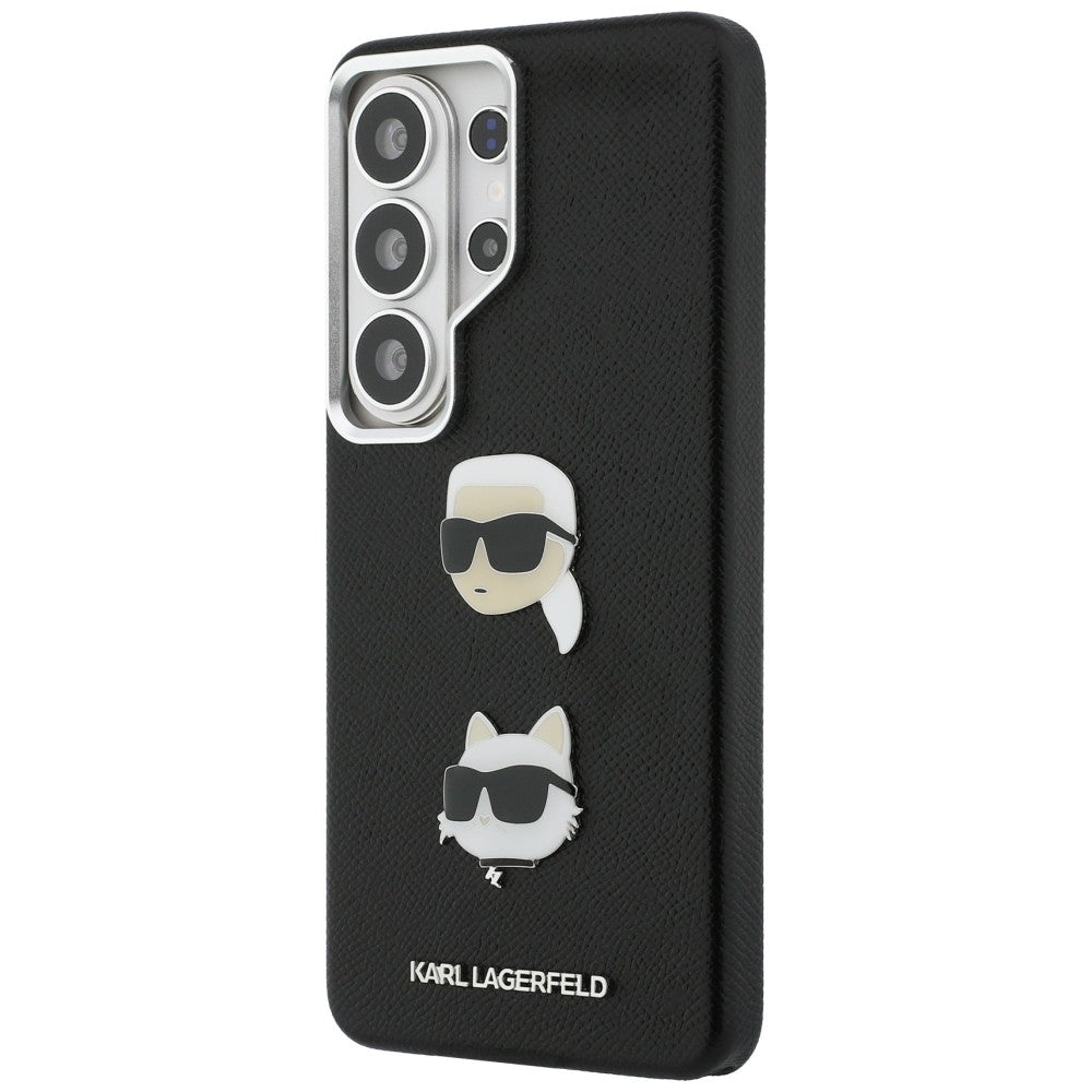 Hoes voor Samsung Galaxy S26 Ultra S948, Karl Lagerfeld, Saffiano Karl & Choupette's Head Pin, Zwart