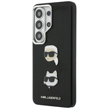 Hoes voor Samsung Galaxy S26 Ultra S948, Karl Lagerfeld, Saffiano Karl & Choupette's Head Pin, Zwart