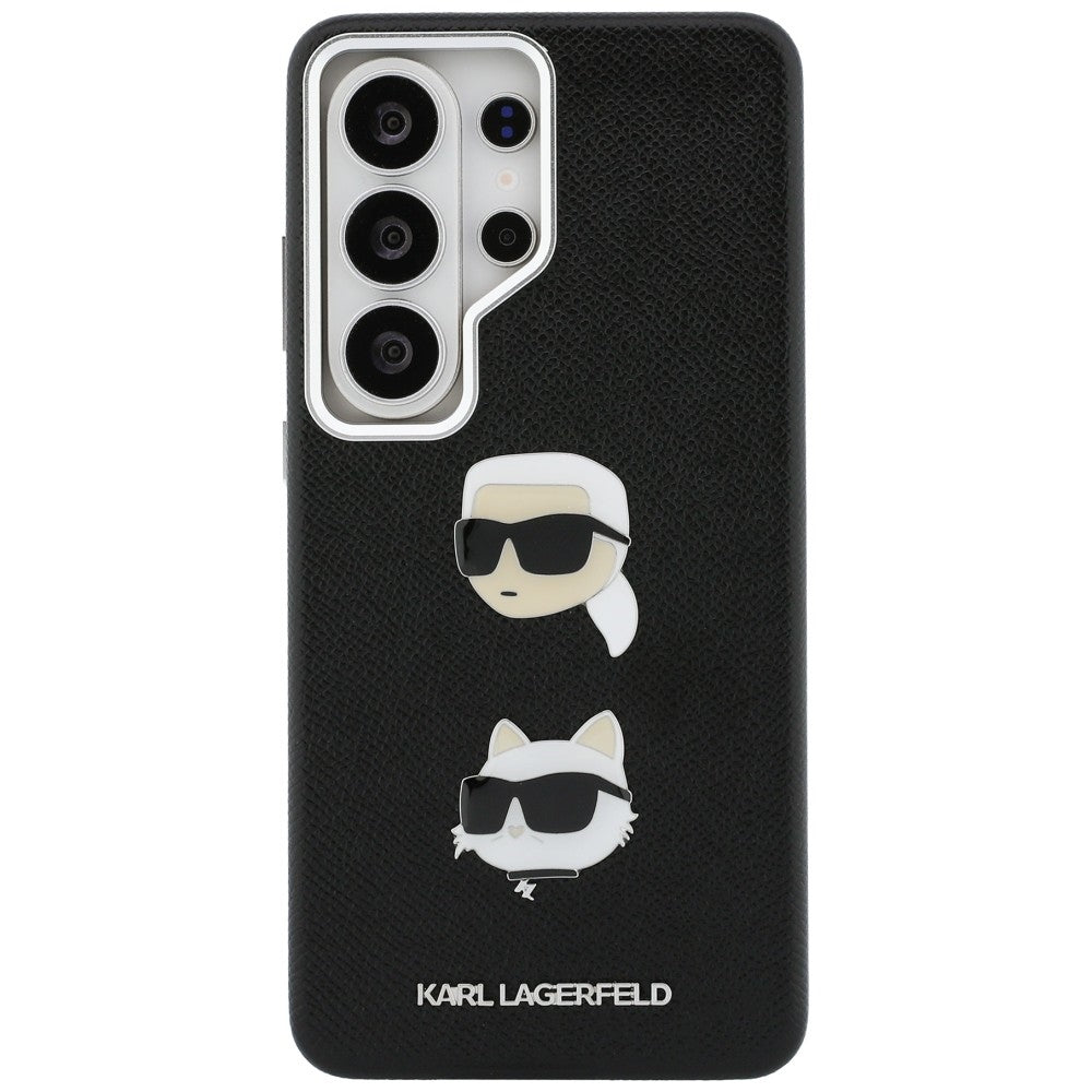 Hoes voor Samsung Galaxy S26 Ultra S948, Karl Lagerfeld, Saffiano Karl & Choupette's Head Pin, Zwart