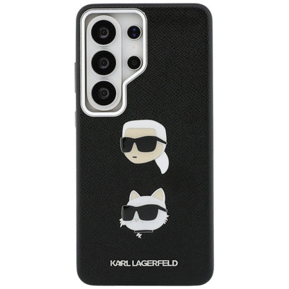Hoes voor Samsung Galaxy S26 Ultra S948, Karl Lagerfeld, Saffiano Karl & Choupette's Head Pin, Zwart