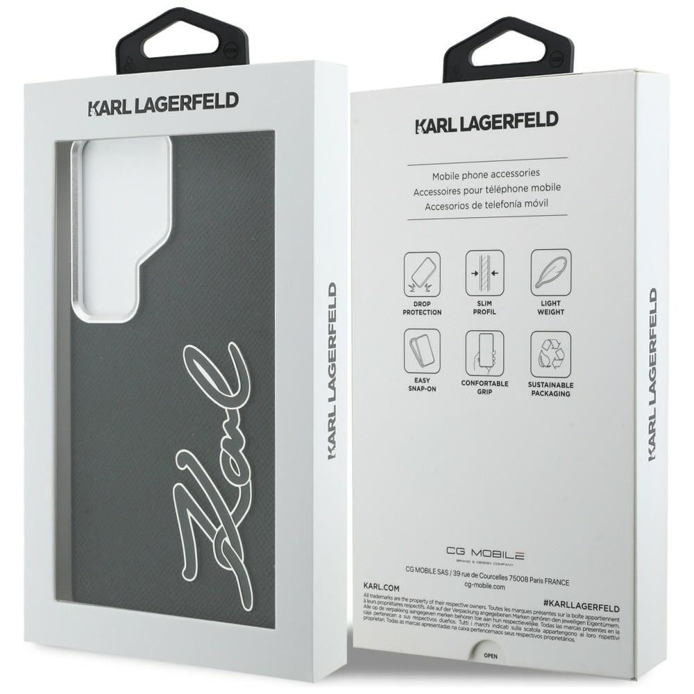 Hülle für Samsung Galaxy S26 Ultra S948, Karl Lagerfeld, Signature Resin Logo, Schwarz