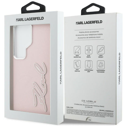 Case for Samsung Galaxy S26 Ultra S948, Karl Lagerfeld, Signature Resin Logo, Pink