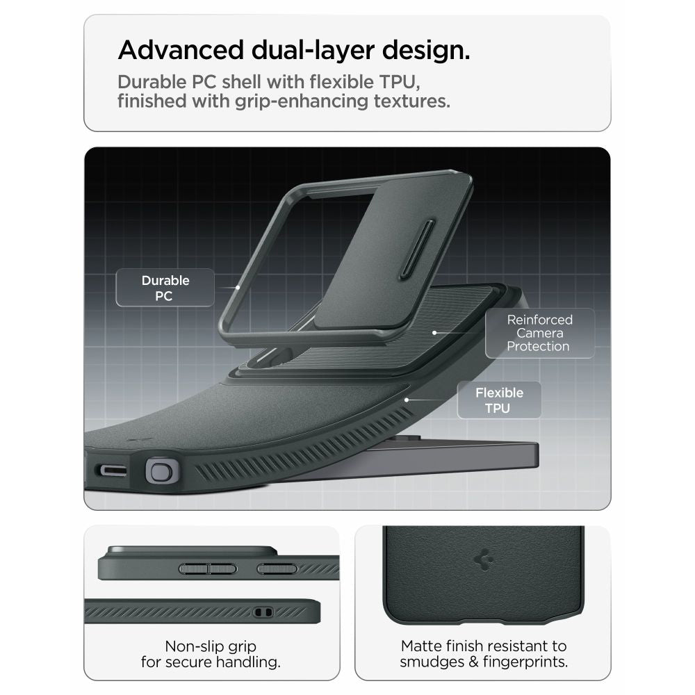 Hoesje voor Samsung Galaxy S26 Ultra S948, Spigen, Optik Armor, Groen ACS10688