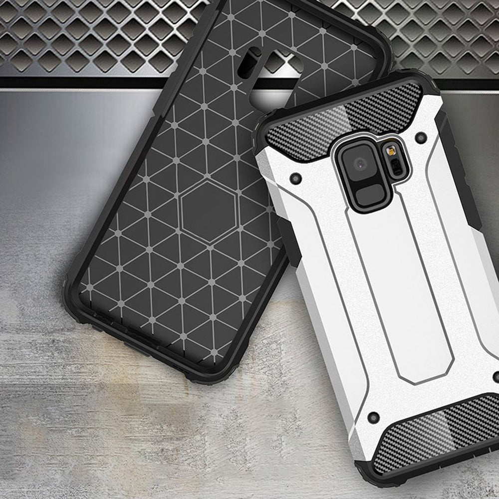 Hülle für Samsung Galaxy S9 G960, Techsuit, Hybrid Armor, Schwarz
