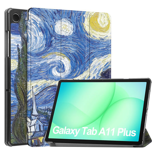 Hülle für Samsung Galaxy Tab A11+ / Tab A9+, Techsuit, FoldPro Starry Night, Mehrfarbig