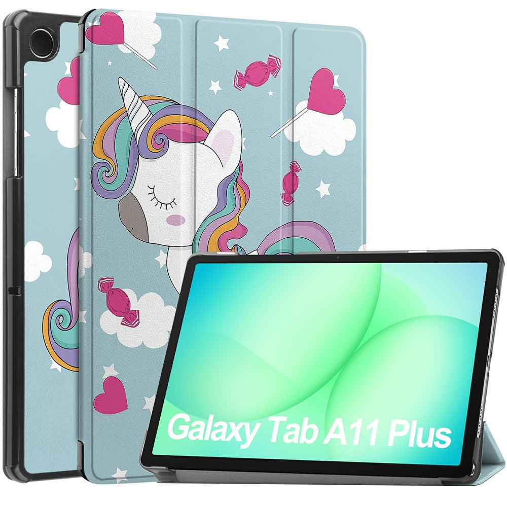 Hülle für Samsung Galaxy Tab A11+ / Tab A9+, Techsuit, FoldPro Unicorn, Mehrfarbig
