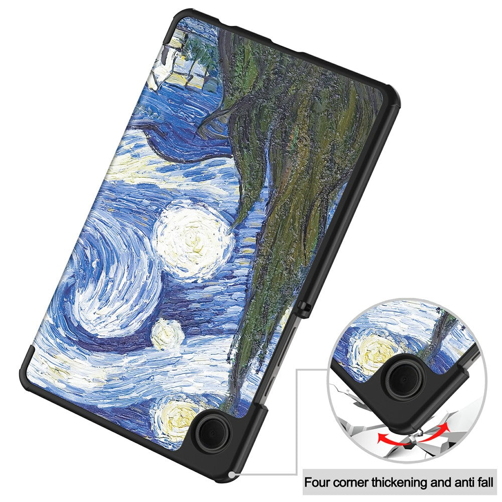 Hülle für Samsung Galaxy Tab A11 / Tab A9, Techsuit, FoldPro Starry Night New Model, Mehrfarbig