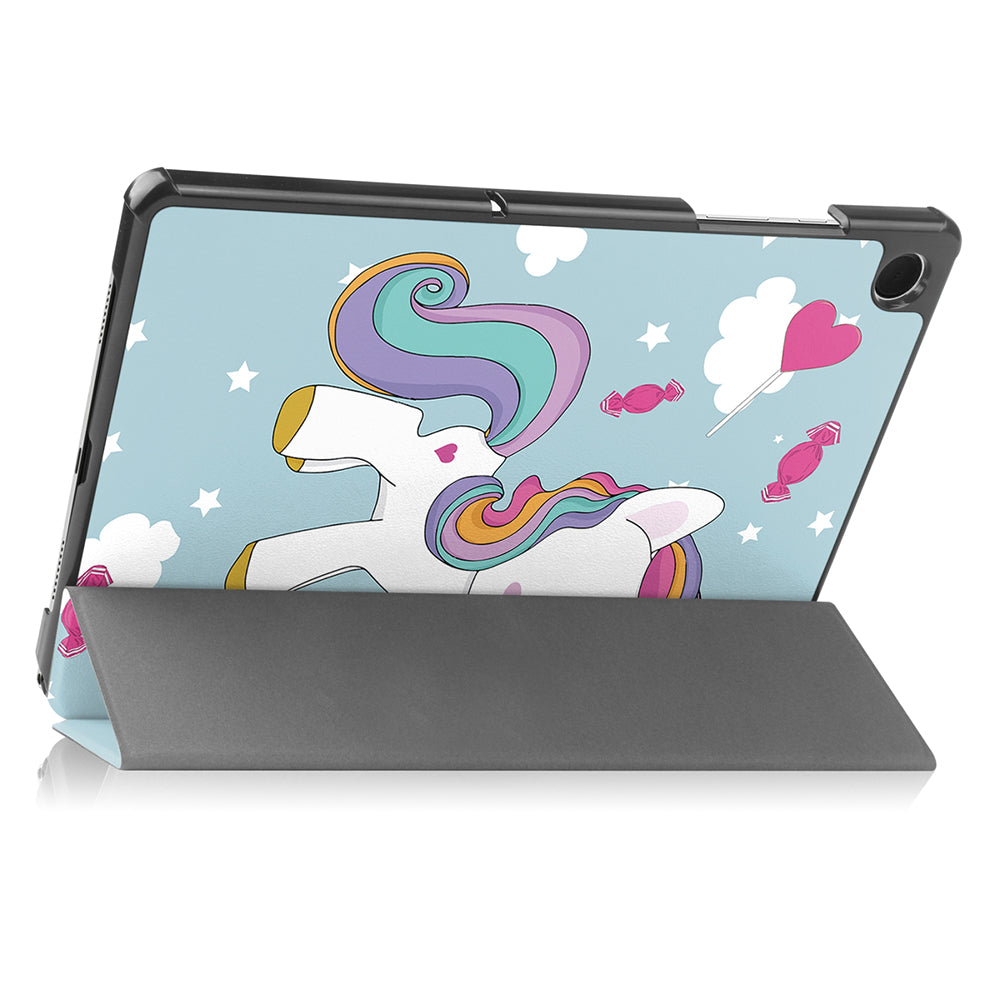 Hülle für Samsung Galaxy Tab A9+, Techsuit, FoldPro Unicorn, Mehrfarbig