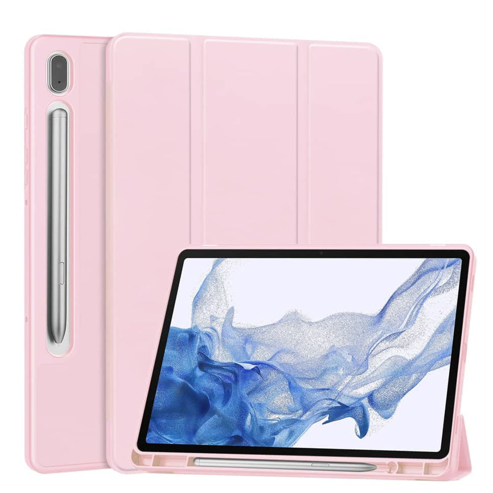 Étui pour Samsung Galaxy Tab S10 FE+, Techsuit, Flex Trifold, rose