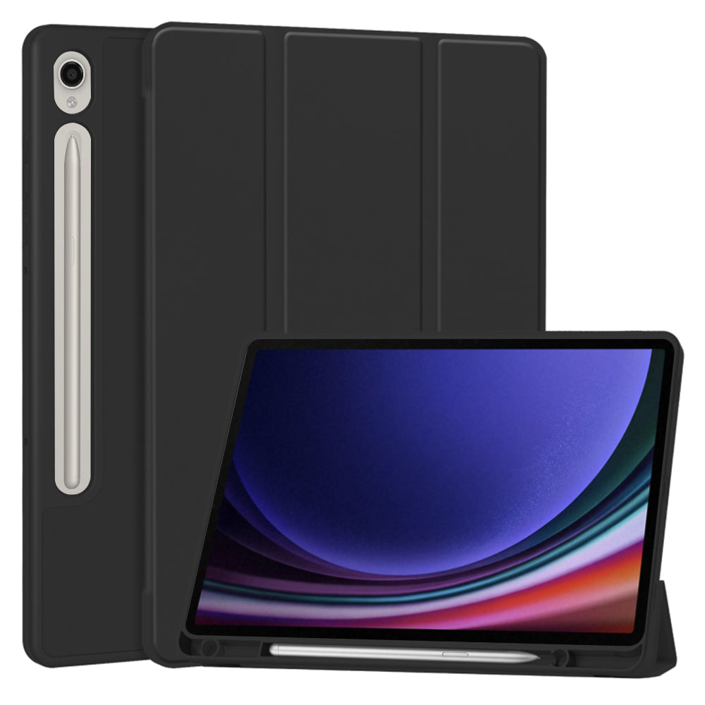 Coque pour Samsung Galaxy Tab S10 FE / Tab S9 FE / Tab S9, Techsuit, Flex Trifold, Noire