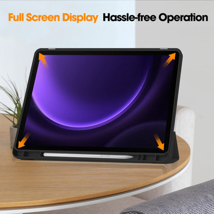 Coque pour Samsung Galaxy Tab S10 FE / Tab S9 FE / Tab S9, Techsuit, Flex Trifold, Noire