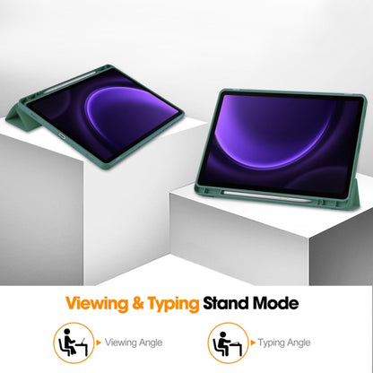Housse pour Samsung Galaxy Tab S10 FE / Tab S9 FE, Techsuit, Flex Trifold, Vert