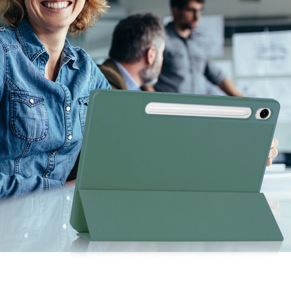 Housse pour Samsung Galaxy Tab S10 FE / Tab S9 FE, Techsuit, Flex Trifold, Vert