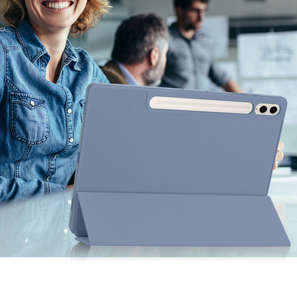 Coque pour Samsung Galaxy Tab S10+ / Tab S9 FE+ / Tab S9+, Techsuit, Flex Trifold, Gris