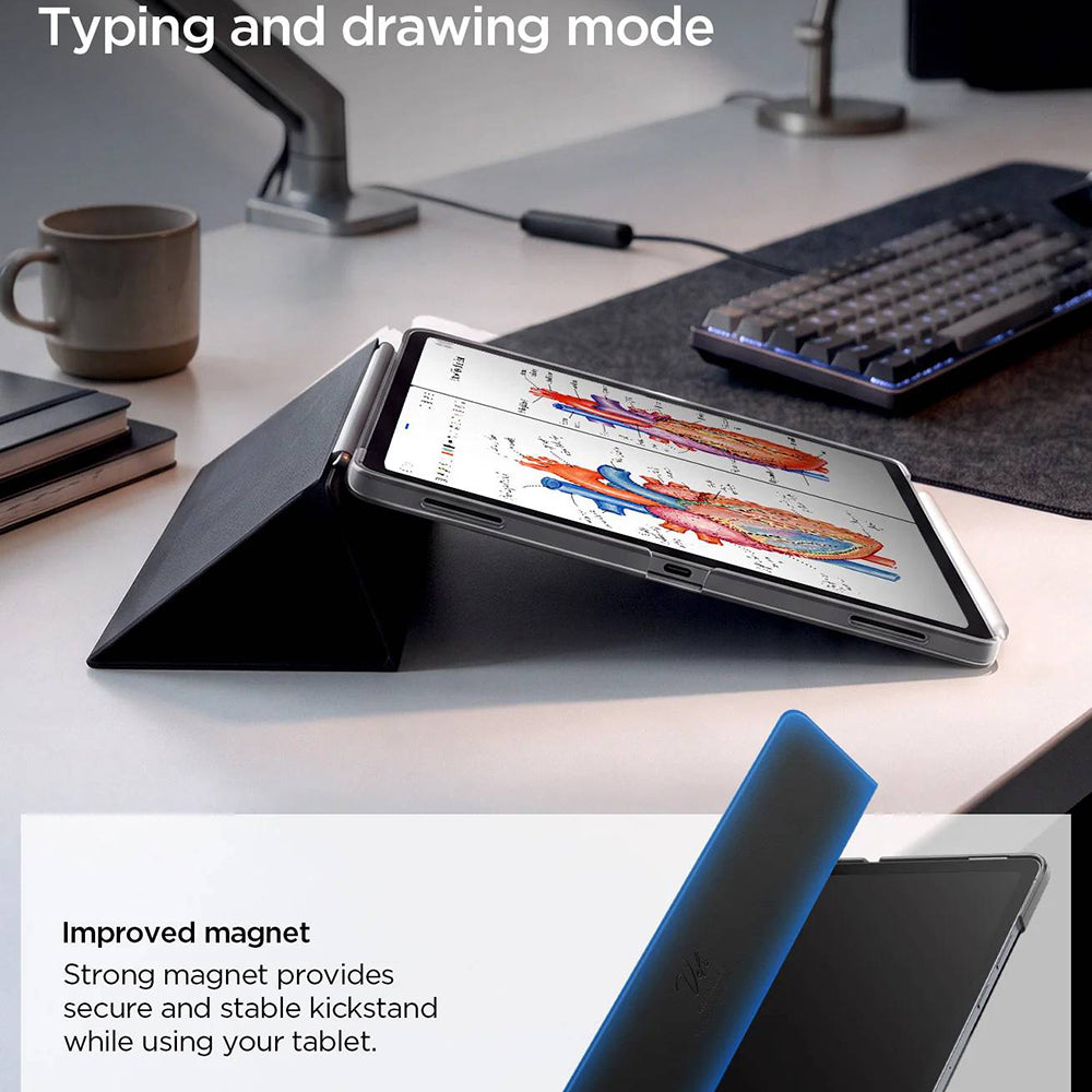 Étui pour Samsung Galaxy Tab S12 Plus, Spigen Liquid Air Folio, noir, ACS11828