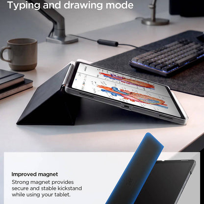 Étui pour Samsung Galaxy Tab S12 Plus, Spigen Liquid Air Folio, noir, ACS11828