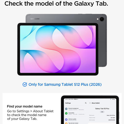 Étui pour Samsung Galaxy Tab S12 Plus, Spigen Liquid Air Folio, noir, ACS11828