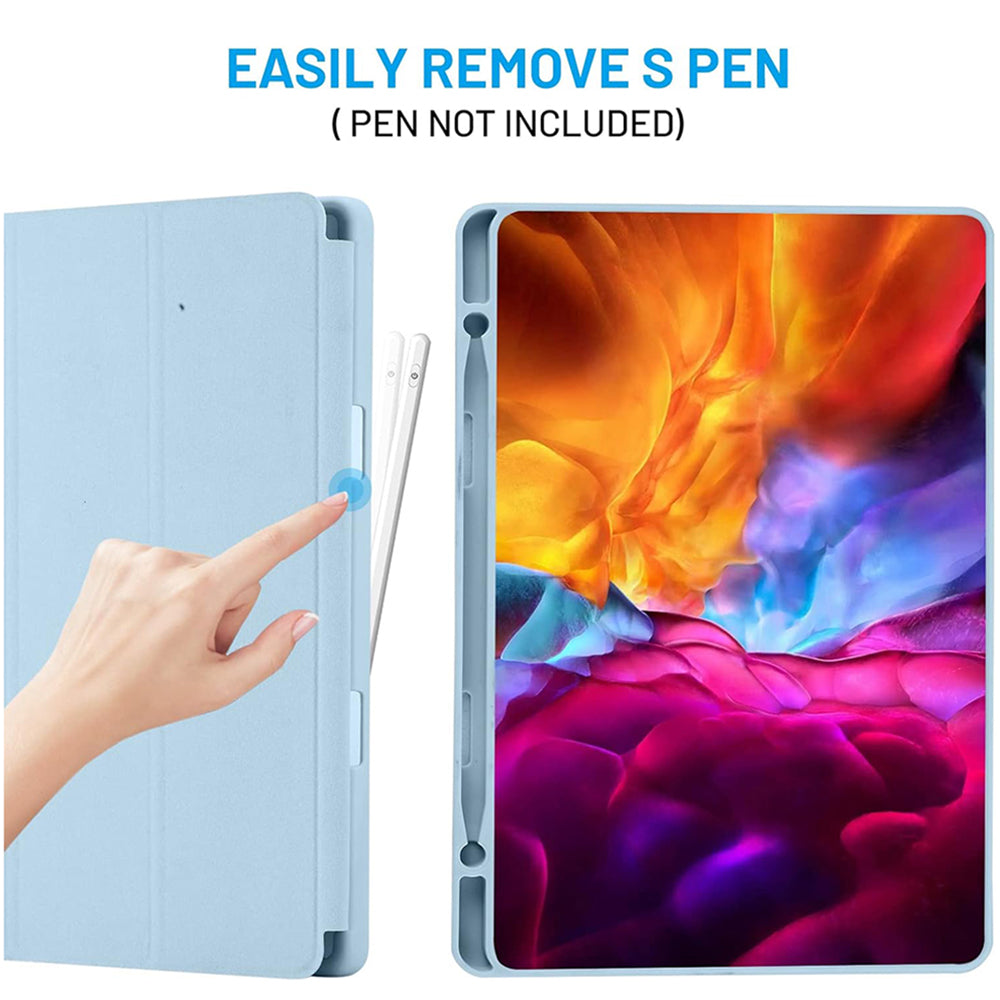 Housse pour Samsung Galaxy Tab S6 Lite (2024) / Tab S6 Lite (2022) / Tab S6 Lite (2020), Techsuit, Flex Trifold, Bleu