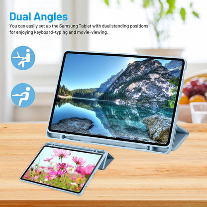 Housse pour Samsung Galaxy Tab S6 Lite (2024) / Tab S6 Lite (2022) / Tab S6 Lite (2020), Techsuit, Flex Trifold, Bleu