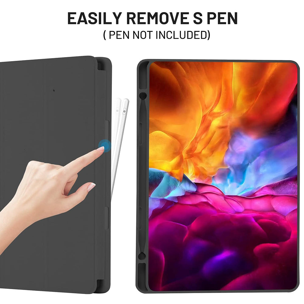 Hülle für Samsung Galaxy Tab S6 Lite (2024) / Tab S6 Lite (2022) / Tab S6 Lite (2020), Techsuit, Flex Trifold, Schwarz