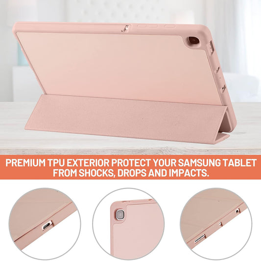 Hoes voor Samsung Galaxy Tab S6 Lite (2024) / Tab S6 Lite (2022) / Tab S6 Lite (2020), Techsuit, Flex Trifold, Roze