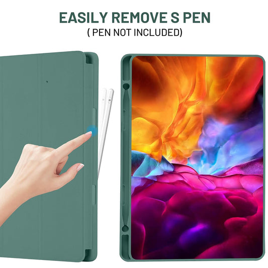 Hoes voor Samsung Galaxy Tab S6 Lite (2024) / Tab S6 Lite (2022) / Tab S6 Lite (2020), Techsuit, Flex Trifold, Groen