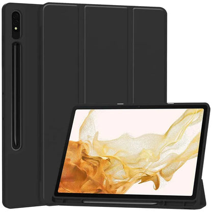 Hülle für Samsung Galaxy Tab S8+ / Tab S7+, Techsuit, Flex Trifold, Schwarz