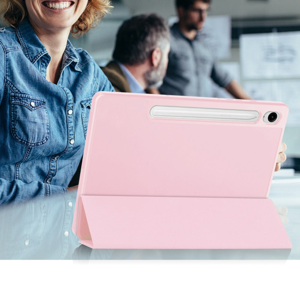 Housse pour Samsung Galaxy Tab S9 FE / Tab S9 / Tab S10 FE, Techsuit, Flex Trifold, Rose