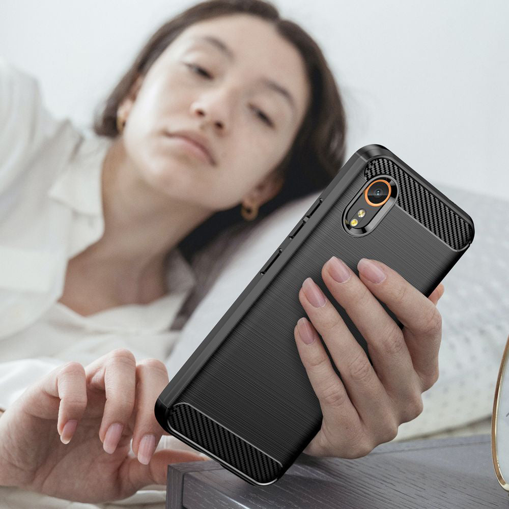 Coque pour Samsung Galaxy Xcover7 G556, Techsuit, Carbone, Noire