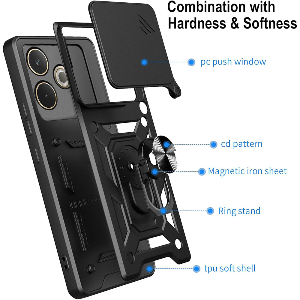 Coque pour Samsung Galaxy XCover7 Pro, Techsuit, CamShield, Noire