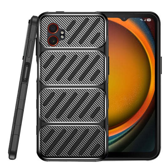 Hoes voor Samsung Galaxy XCover7 Pro, Techsuit, CarbonFiber, Zwart