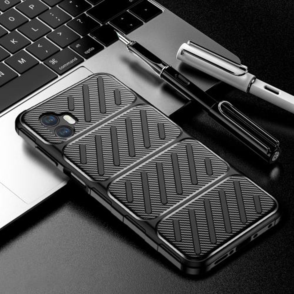 Hülle für Samsung Galaxy XCover7 Pro, Techsuit, CarbonFiber, Schwarz