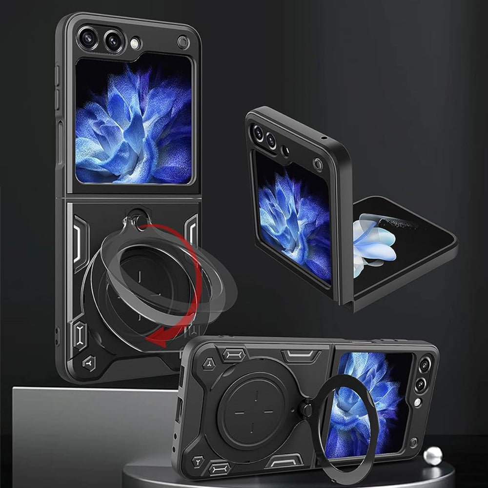 Hülle für Samsung Galaxy Z Flip5 F731, Techsuit, CamGuard Pro, Schwarz