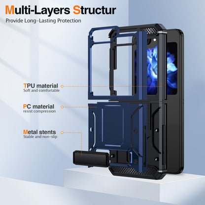 Étui pour Samsung Galaxy Z Flip5 F731, Techsuit, Hybrid Armor Kickstand, Bleu