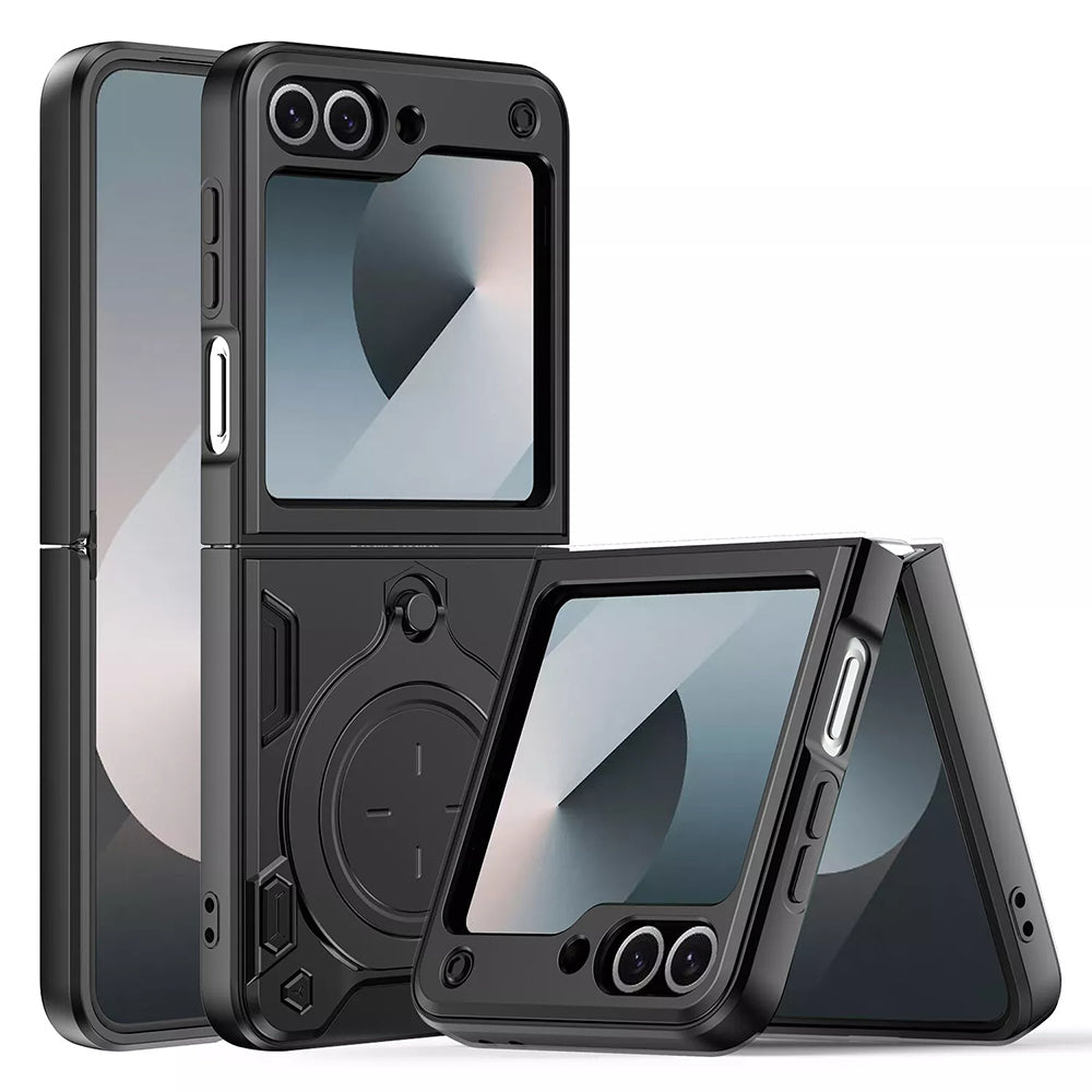 Hülle für Samsung Galaxy Z Flip7 FE F761 / Z Flip6 F741, Techsuit, CamGuard Pro, Schwarz