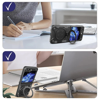 Hülle für Samsung Galaxy Z Flip7 FE F761 / Z Flip6 F741, Techsuit, CamGuard Pro, Schwarz