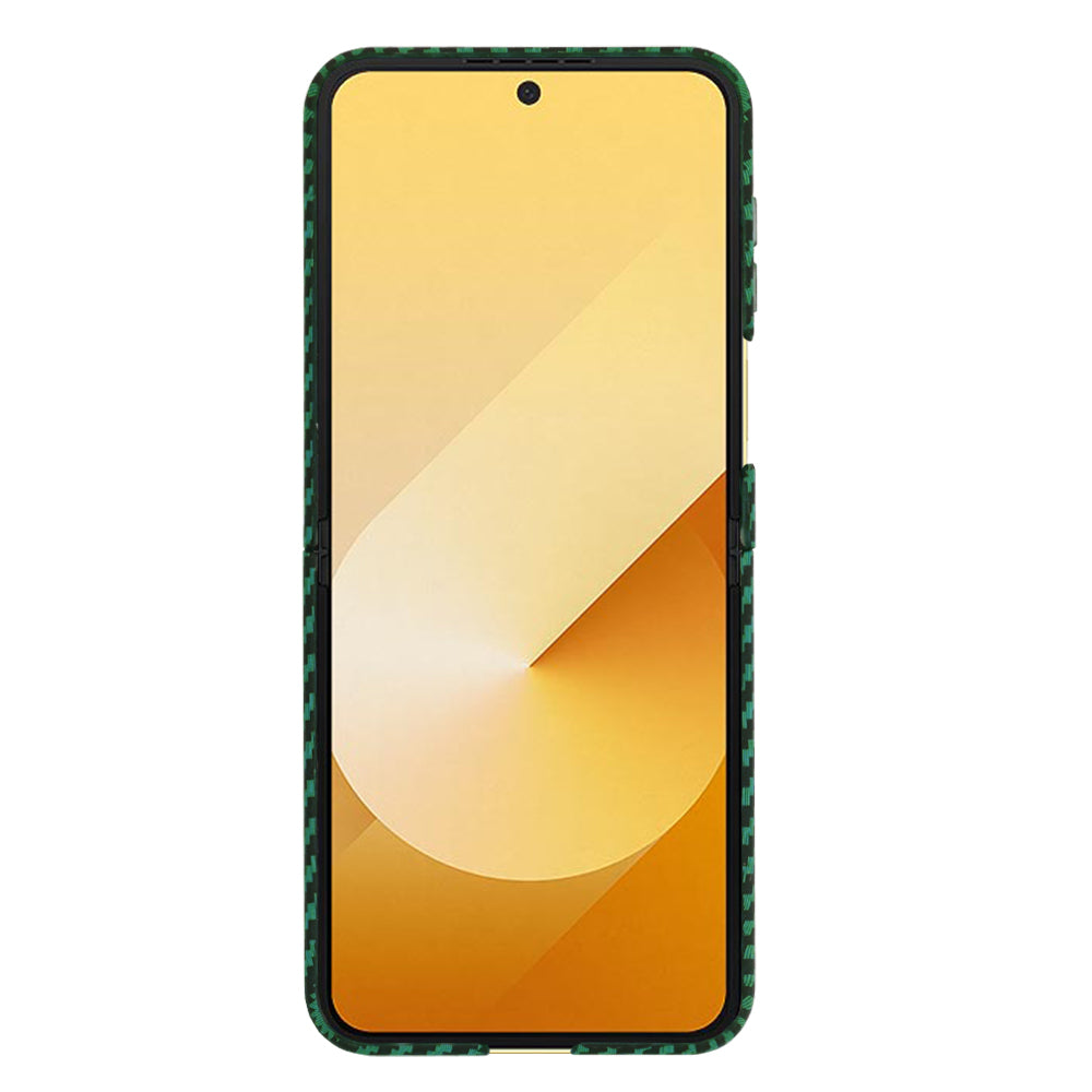 Coque pour Samsung Galaxy Z Flip7 FE F761 / Z Flip6 F741, Techsuit, Carbonite FiberShell, Vert