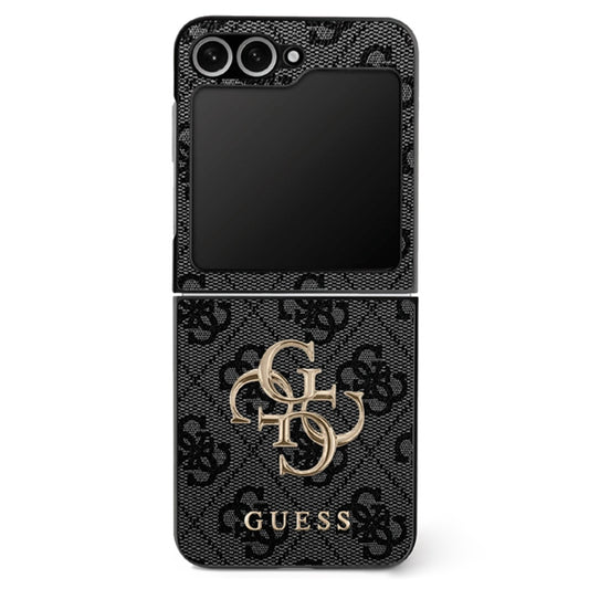 Hülle für Samsung Galaxy Z Flip7 F766, Guess, 4G Metal Logo, Schwarz
