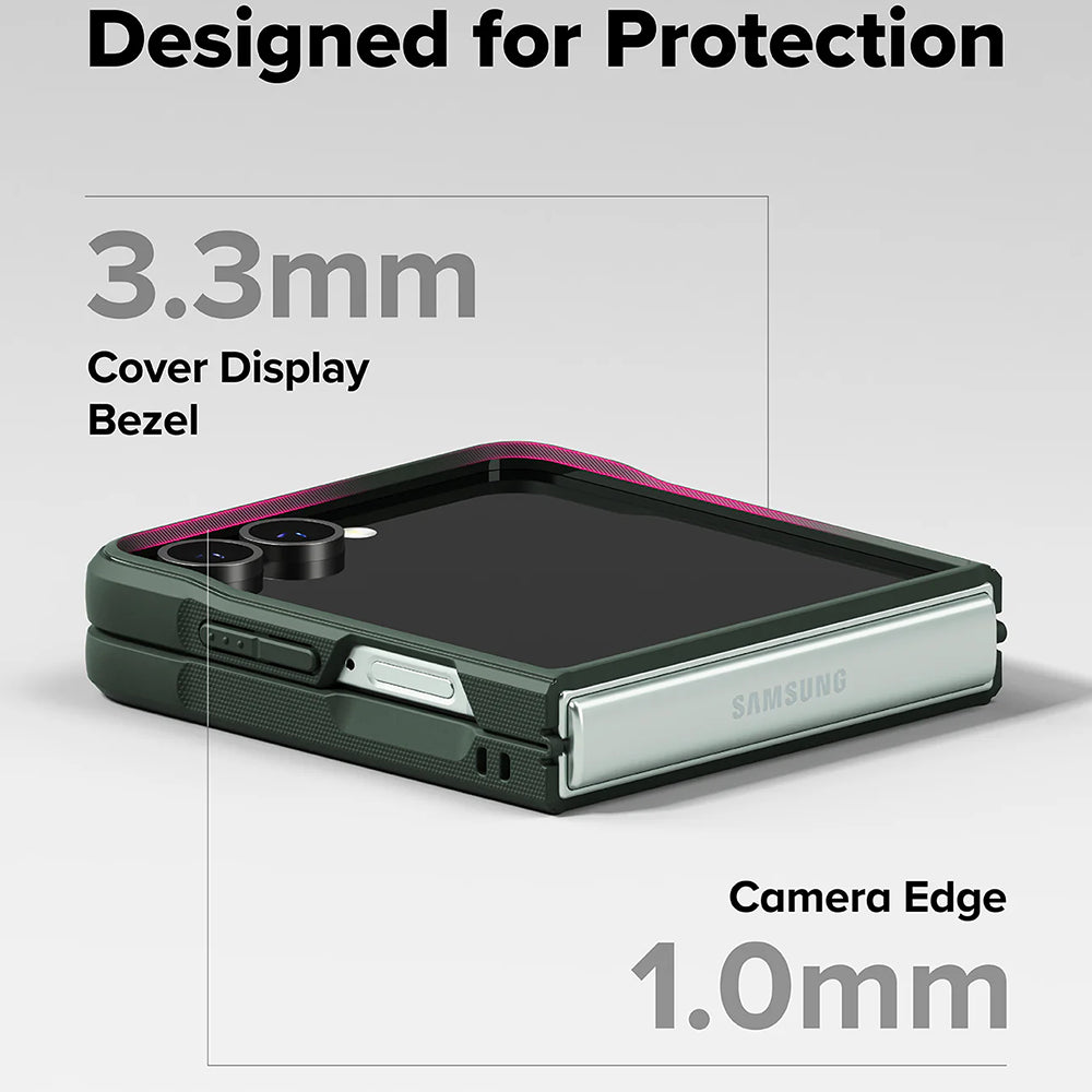 Coque pour Samsung Galaxy Z Flip7 F766, Ringke, Onyx, Vert Foncé