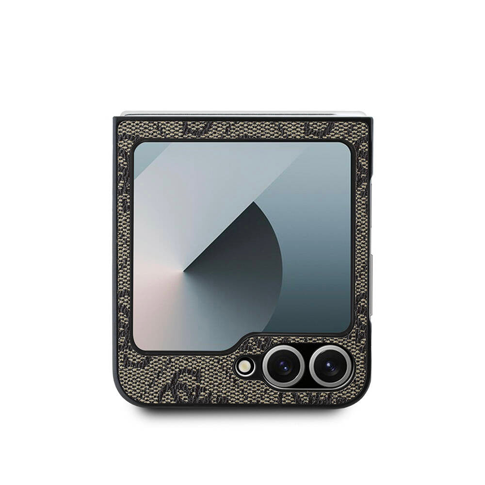 Étui pour Samsung Galaxy Z Flip7 FE F761 / Z Flip6 F741, Guess, Logo Métal 4G, Marron