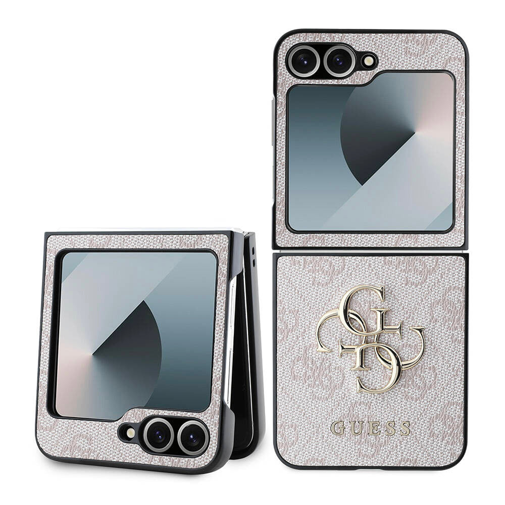 Hoes voor Samsung Galaxy Z Flip7 FE F761 / Z Flip6 F741, Guess, 4G Metalen Logo, Roze