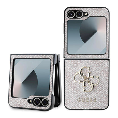 Hoes voor Samsung Galaxy Z Flip7 FE F761 / Z Flip6 F741, Guess, 4G Metalen Logo, Roze