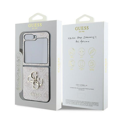 Hoes voor Samsung Galaxy Z Flip7 FE F761 / Z Flip6 F741, Guess, 4G Metalen Logo, Roze