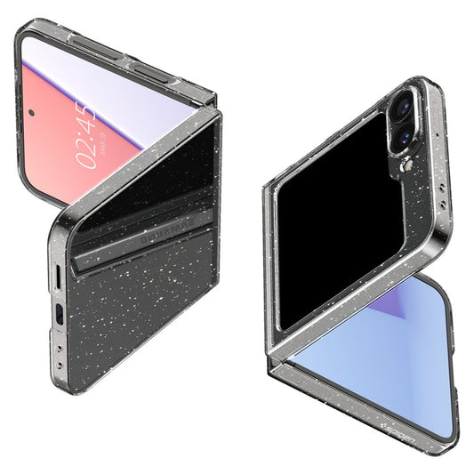 Hülle für Samsung Galaxy Z Flip7 FE F761 / Z Flip6 F741, Spigen, Air Skin Glitter, Transparent