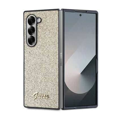 Hoes voor Samsung Galaxy Z Fold6 F956, Guess, Glitter Script, Goud