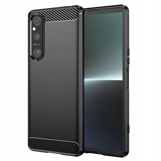 Hoes voor Sony Xperia 1 V, Techsuit, Carbon, Zwart