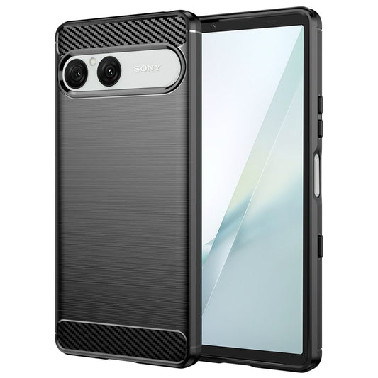 Coque pour Sony Xperia 10 VIII, Techsuit, Carbone, Noire